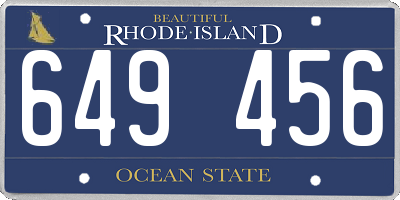 RI license plate 649456