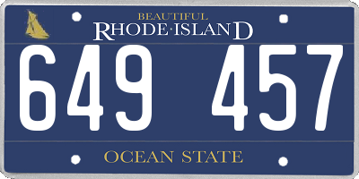 RI license plate 649457