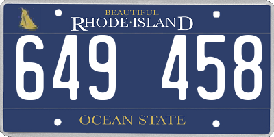 RI license plate 649458