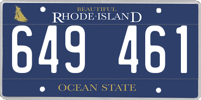 RI license plate 649461