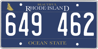RI license plate 649462