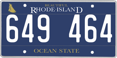 RI license plate 649464
