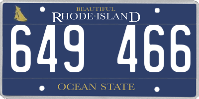 RI license plate 649466