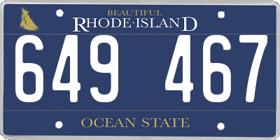 RI license plate 649467