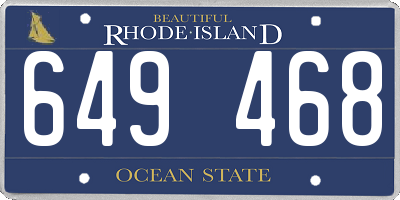 RI license plate 649468