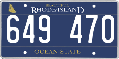 RI license plate 649470