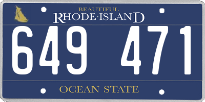 RI license plate 649471