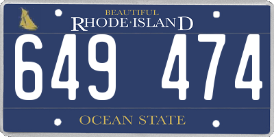 RI license plate 649474