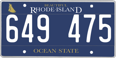 RI license plate 649475