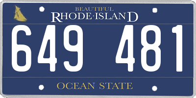 RI license plate 649481