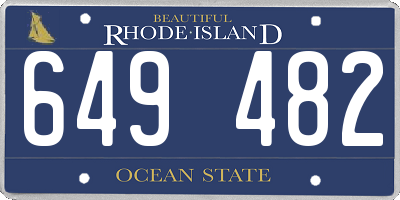 RI license plate 649482
