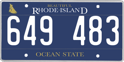 RI license plate 649483
