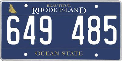 RI license plate 649485
