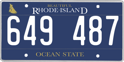 RI license plate 649487