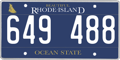 RI license plate 649488