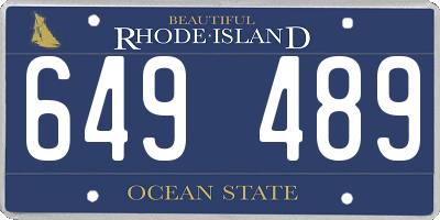 RI license plate 649489