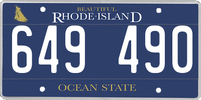 RI license plate 649490