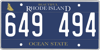 RI license plate 649494