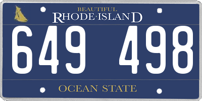 RI license plate 649498