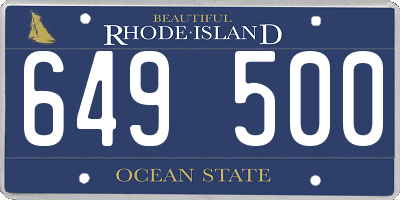 RI license plate 649500