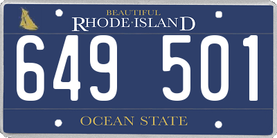 RI license plate 649501