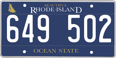 RI license plate 649502