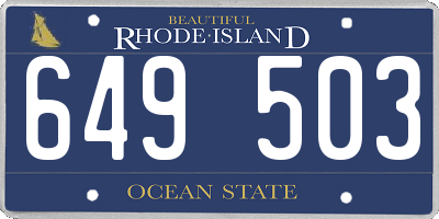 RI license plate 649503