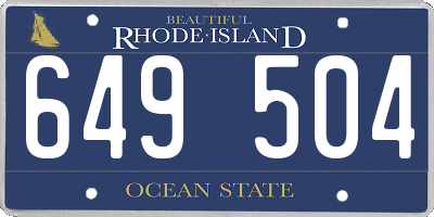 RI license plate 649504