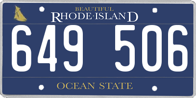 RI license plate 649506