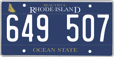 RI license plate 649507