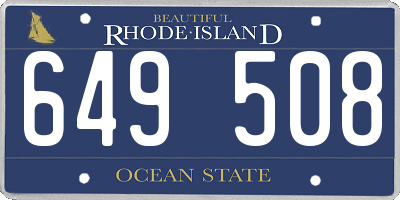RI license plate 649508