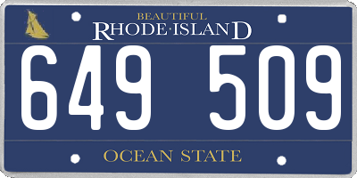 RI license plate 649509