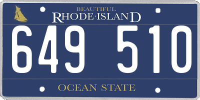 RI license plate 649510
