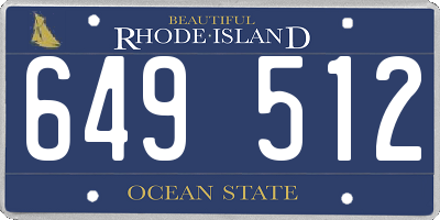 RI license plate 649512