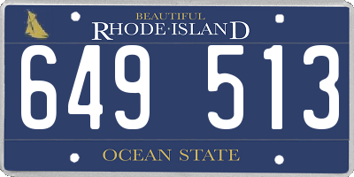 RI license plate 649513