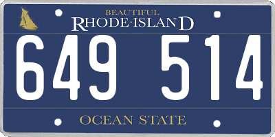 RI license plate 649514