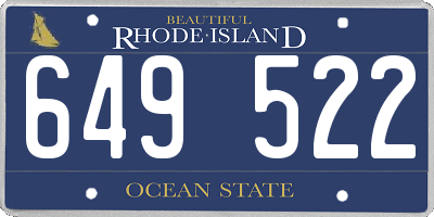 RI license plate 649522