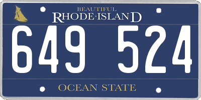 RI license plate 649524