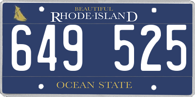 RI license plate 649525