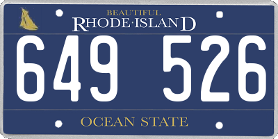 RI license plate 649526