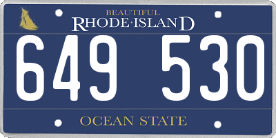 RI license plate 649530