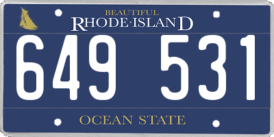 RI license plate 649531