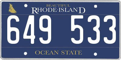RI license plate 649533