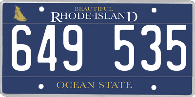 RI license plate 649535