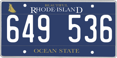 RI license plate 649536
