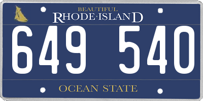 RI license plate 649540