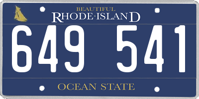 RI license plate 649541