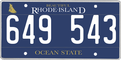 RI license plate 649543