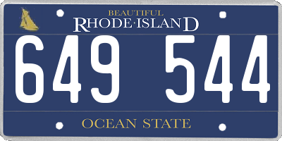 RI license plate 649544