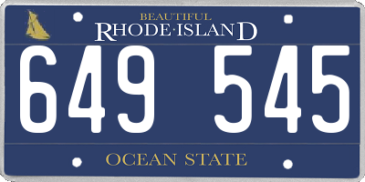 RI license plate 649545